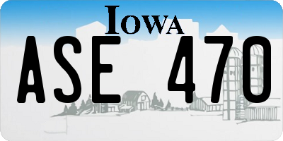 IA license plate ASE470