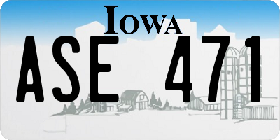 IA license plate ASE471