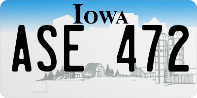 IA license plate ASE472