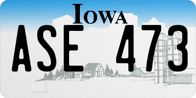 IA license plate ASE473