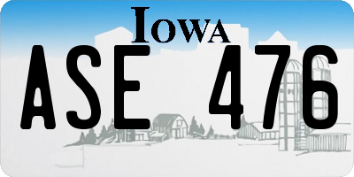 IA license plate ASE476
