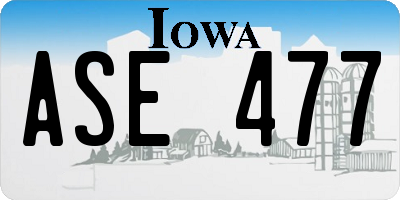 IA license plate ASE477