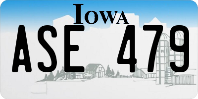 IA license plate ASE479