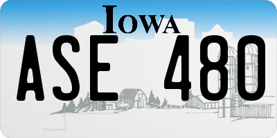 IA license plate ASE480