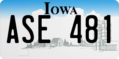 IA license plate ASE481