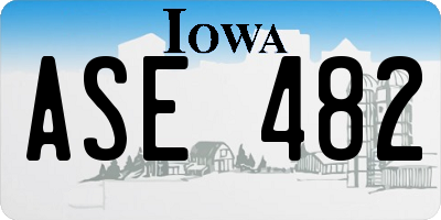 IA license plate ASE482