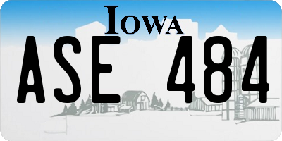 IA license plate ASE484