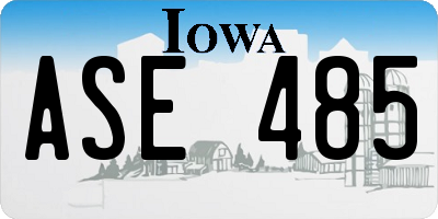 IA license plate ASE485