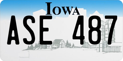 IA license plate ASE487