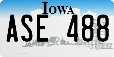 IA license plate ASE488