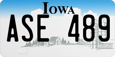 IA license plate ASE489