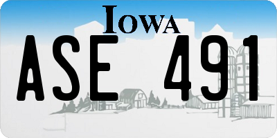 IA license plate ASE491