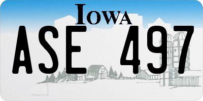 IA license plate ASE497