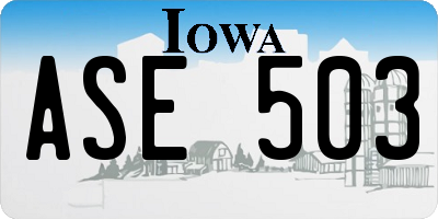 IA license plate ASE503