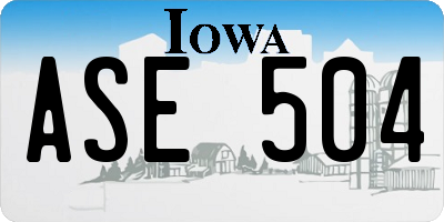 IA license plate ASE504