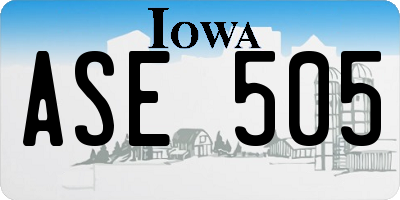 IA license plate ASE505