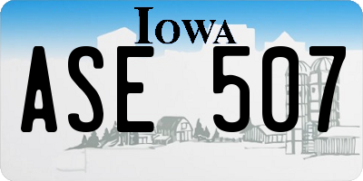 IA license plate ASE507