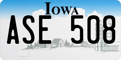 IA license plate ASE508