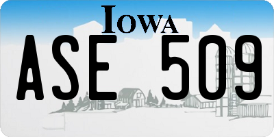 IA license plate ASE509