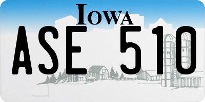 IA license plate ASE510