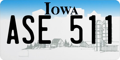 IA license plate ASE511