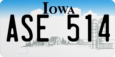 IA license plate ASE514