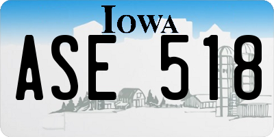 IA license plate ASE518