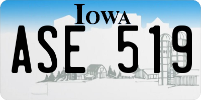 IA license plate ASE519