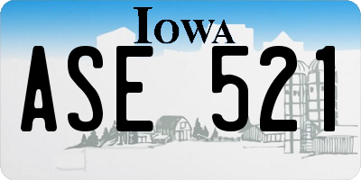 IA license plate ASE521