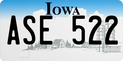 IA license plate ASE522