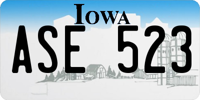 IA license plate ASE523