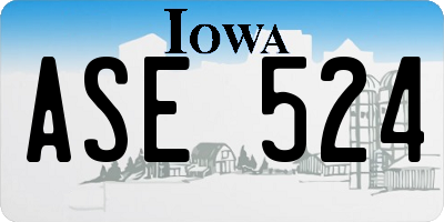 IA license plate ASE524