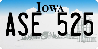 IA license plate ASE525