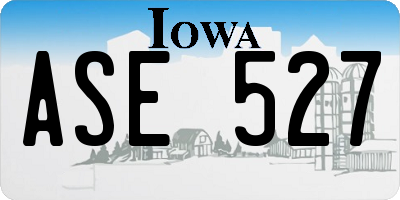 IA license plate ASE527