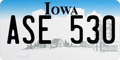 IA license plate ASE530