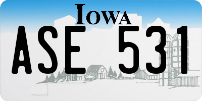 IA license plate ASE531