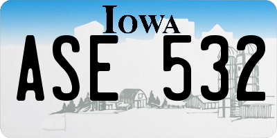 IA license plate ASE532