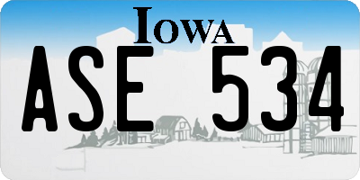 IA license plate ASE534