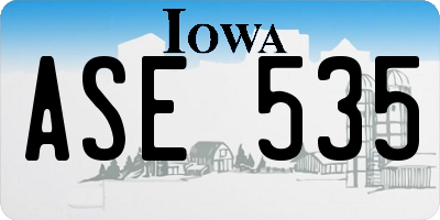 IA license plate ASE535