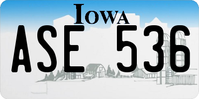 IA license plate ASE536