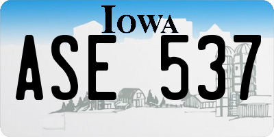 IA license plate ASE537