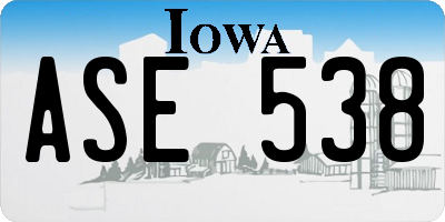 IA license plate ASE538