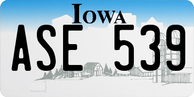 IA license plate ASE539
