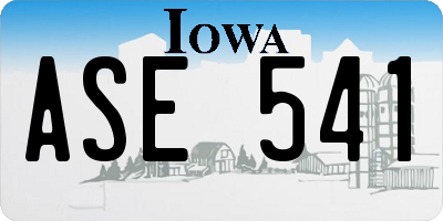 IA license plate ASE541