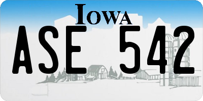 IA license plate ASE542
