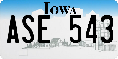 IA license plate ASE543
