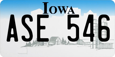 IA license plate ASE546