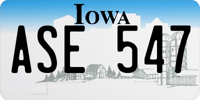 IA license plate ASE547