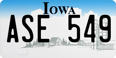 IA license plate ASE549