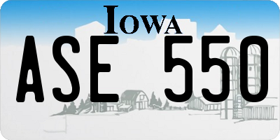 IA license plate ASE550